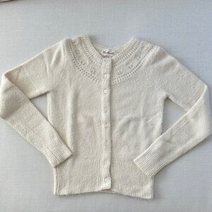 J. Crew x The Reeds Cream Fuzzy Cardigan